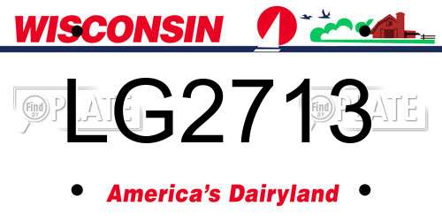 LG2713 Wisconsin License Plate