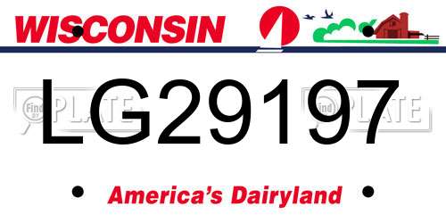 LG29197 Wisconsin License Plate