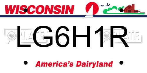 LG6H1R Wisconsin License Plate