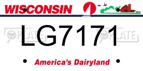 LG7171 Wisconsin License Plate