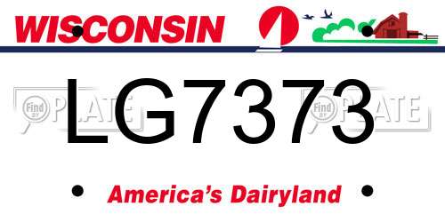 LG7373 Wisconsin License Plate