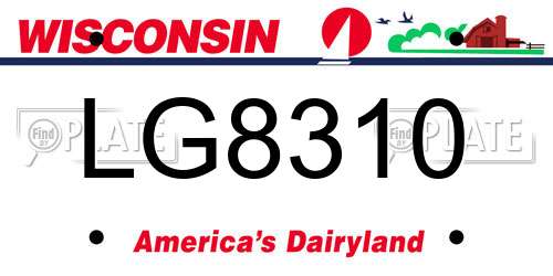 LG8310 Wisconsin License Plate