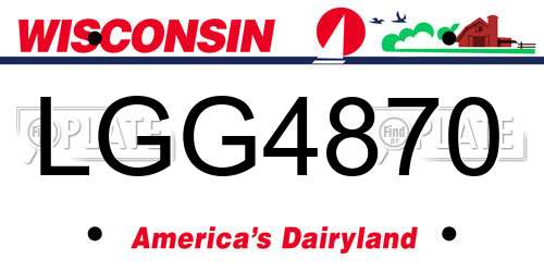 LGG4870 Wisconsin License Plate