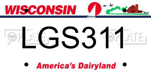LGS311 Wisconsin License Plate