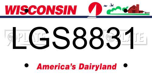 LGS8831 Wisconsin License Plate