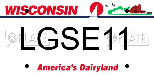 LGSE11 Wisconsin License Plate