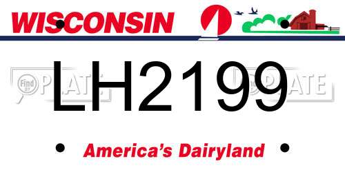 LH2199 Wisconsin License Plate