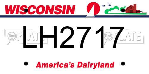 LH2717 Wisconsin License Plate