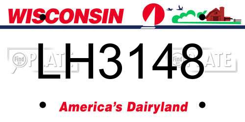 LH3148 Wisconsin License Plate