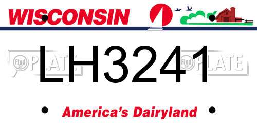 LH3241 Wisconsin License Plate