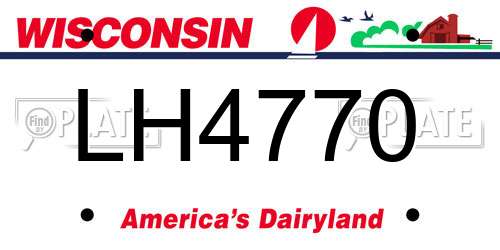 LH4770 Wisconsin License Plate