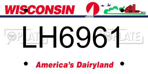 LH6961 Wisconsin License Plate