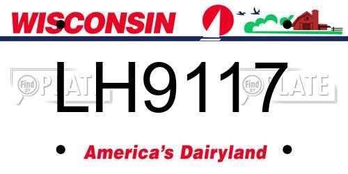 LH9117 Wisconsin License Plate