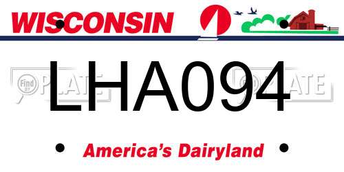 LHA094 Wisconsin License Plate