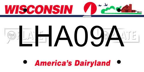 LHA09A Wisconsin License Plate