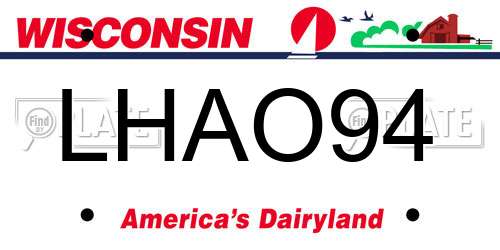 LHAO94 Wisconsin License Plate