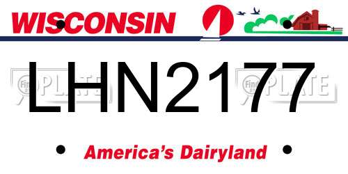 LHN2177 Wisconsin License Plate