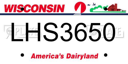LHS3650 Wisconsin License Plate