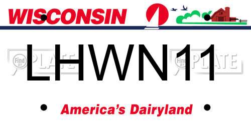 LHWN11 Wisconsin License Plate