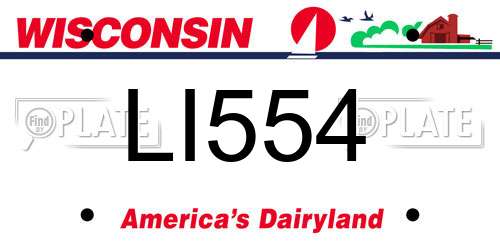 LI554 Wisconsin License Plate