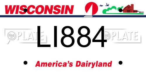 LI884 Wisconsin License Plate