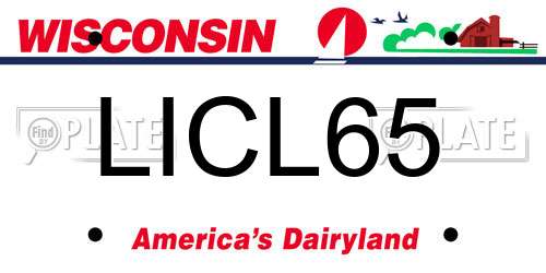 LICL65 Wisconsin License Plate