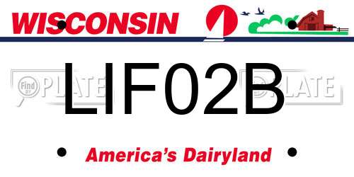 LIF02B Wisconsin License Plate
