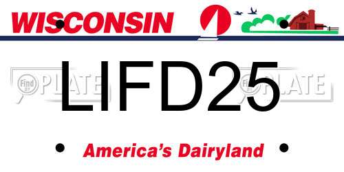 LIFD25 Wisconsin License Plate