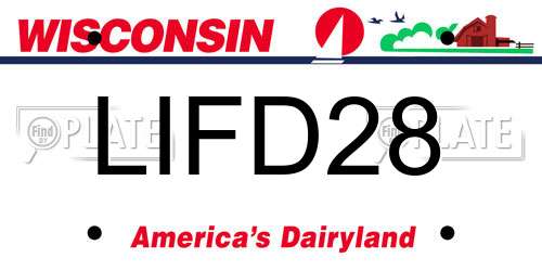 LIFD28 Wisconsin License Plate