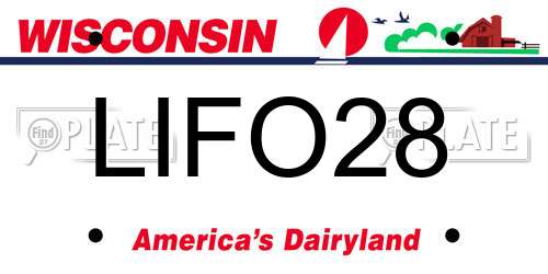 LIFO28 Wisconsin License Plate