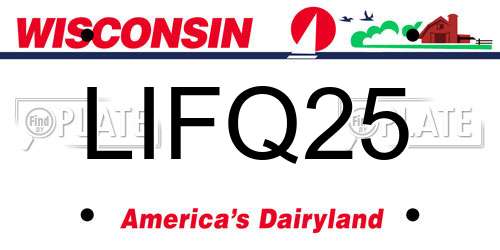 LIFQ25 Wisconsin License Plate