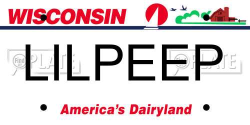 LILPEEP Wisconsin License Plate