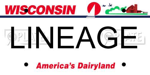 LINEAGE Wisconsin License Plate