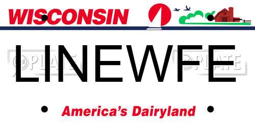 LINEWFE Wisconsin License Plate