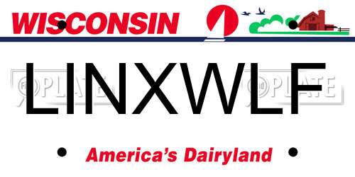 LINXWLF Wisconsin License Plate