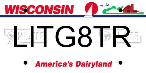 LITG8TR Wisconsin License Plate