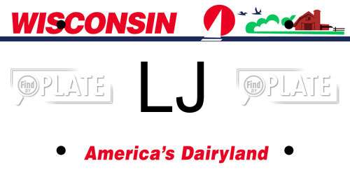 LJ Wisconsin License Plate