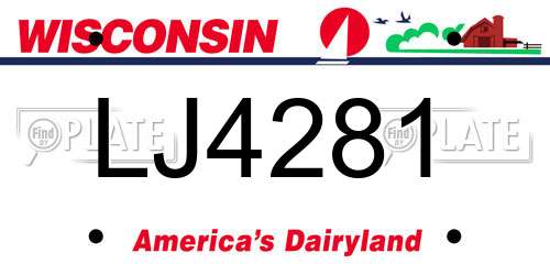 LJ4281 Wisconsin License Plate