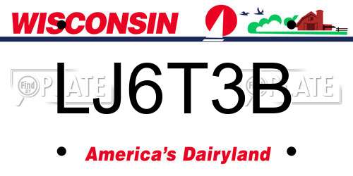 LJ6T3B Wisconsin License Plate