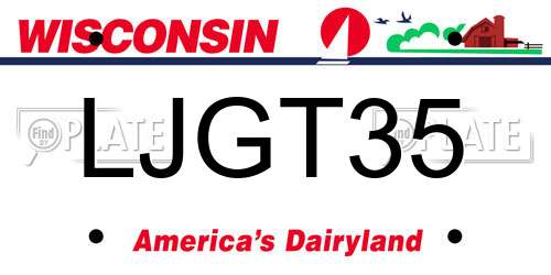 LJGT35 Wisconsin License Plate