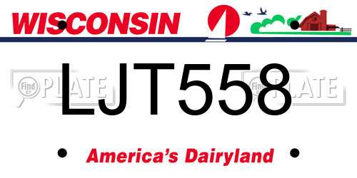 LJT558 Wisconsin License Plate