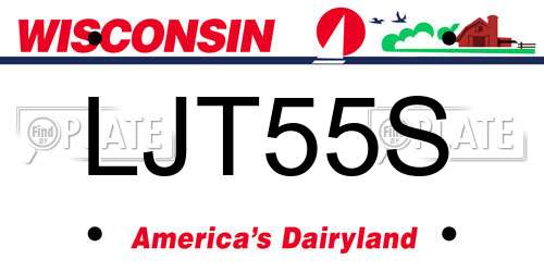 LJT55S Wisconsin License Plate