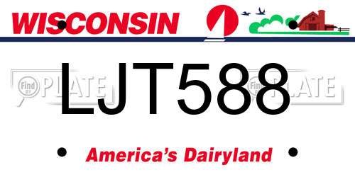 LJT588 Wisconsin License Plate