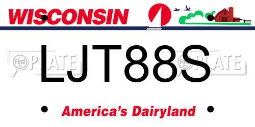 LJT88S Wisconsin License Plate