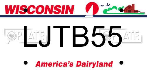 LJTB55 Wisconsin License Plate