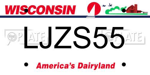 LJZS55 Wisconsin License Plate