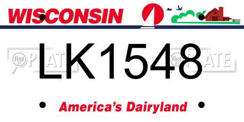 LK1548 Wisconsin License Plate