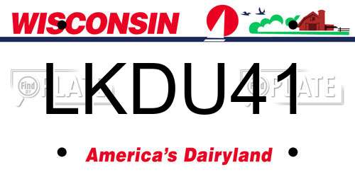 LKDU41 Wisconsin License Plate