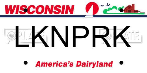 LKNPRK Wisconsin License Plate