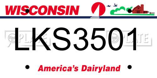 LKS3501 Wisconsin License Plate
